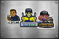 Ensemble de stickers satiriques Flatline